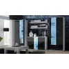 Sideboard Cama Meble SOHO S7 120 cm – 3 durys, 4 lentynos, balta viršus, juodas blizgesys