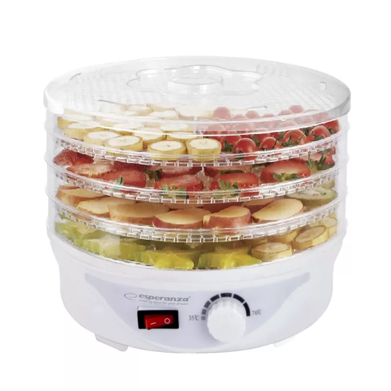 Džiovintuvas maistui Esperanza EKD003 skaidrus, baltas 250 W