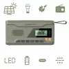 Nešiojamas FM radijas MANTA RDI401G su saulės baterija, dinaminiu sukimu, 4000–4500 mAh baterija, 5V USB išėjimu, 3W, žibintuvėliu