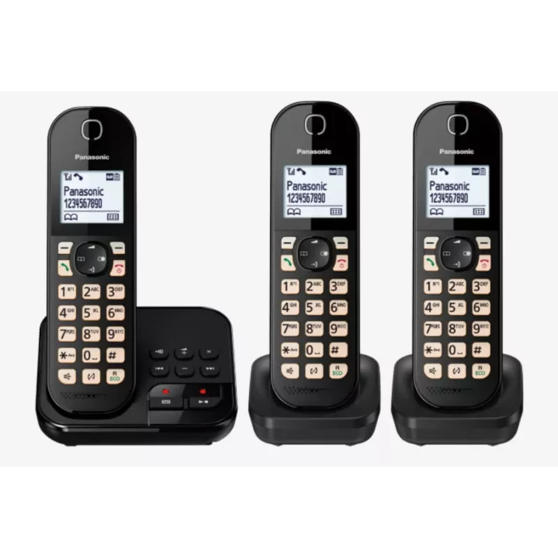 DECT belaidis telefonas Panasonic KX-TGC 463GB su 3 rageliais ir laidiniu pagrindu