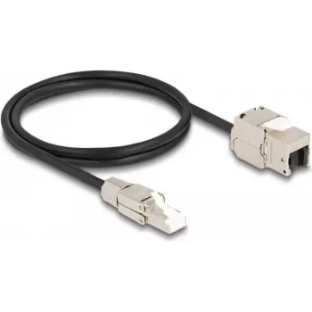 DeLOCK Laidas RJ45 kištukas lauko montavimui į Keystone Modulį RJ45 lizdas Cat.6A 1 m