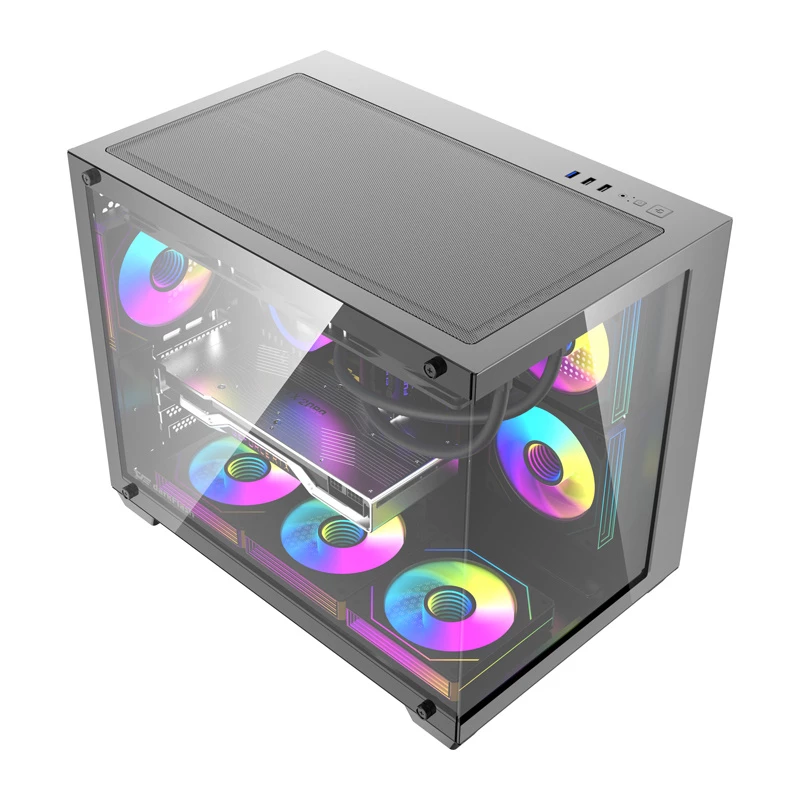 Kompiuterio korpusas DarkFlash B275 PRO (juodas) su 6 aušinimo ventiliatoriais