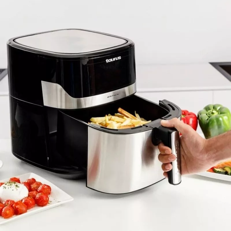Kepimo skrudintuvas Taurus Air Fry 7S 1600W 6,5L, nerūdijantis plienas, 8 programos, 80–200°C, jutiklinis valdymas