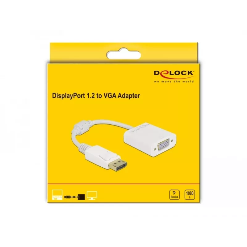 Adapteris DisplayPort 1.2 (vyriškas) į VGA (moteriška) DeLOCK 61007