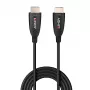 Lindy 10 m Fibro-optinis hibridinis HDMI 8K60 laidas, 10 m, HDMI A tipo (standartinis), HDMI A tipo (standartinis), 48 Gbit/s, juodas