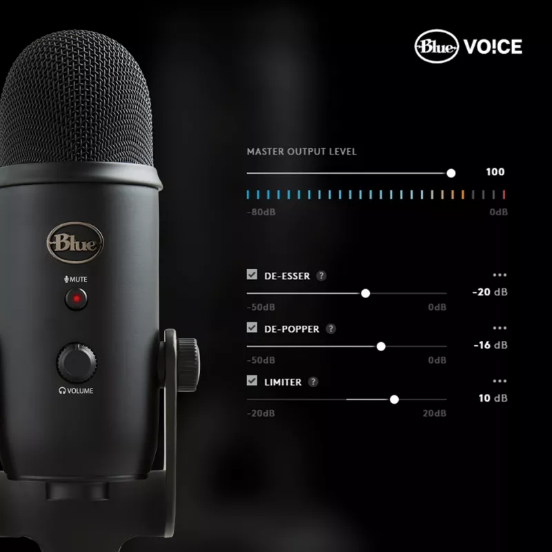 Blue Microphones Yeti USB mikrofonas Blackout