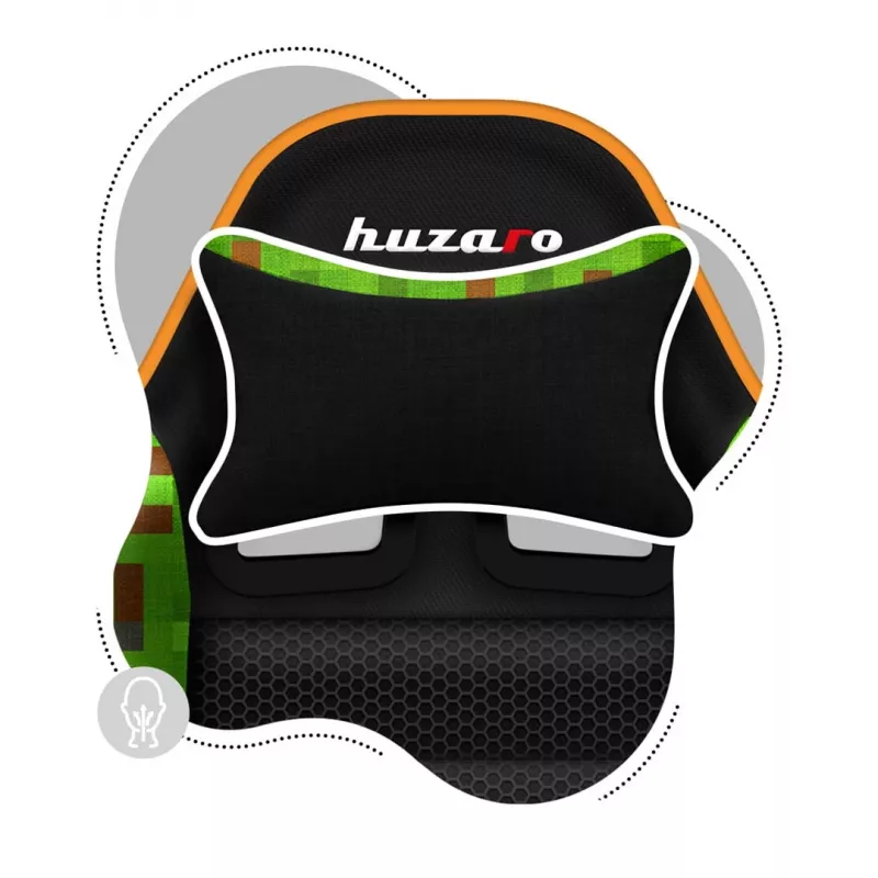 Huzaro HZ-Ranger 6.0 Pixel Mesh žaidimų kėdė vaikams, juoda-žalia