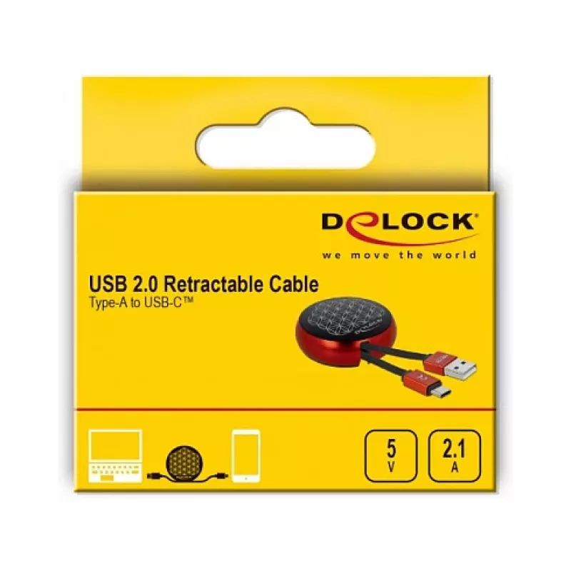 Įtraukiamas laidas DeLOCK USB 2.0 Type-A į USB-C™ 85819
