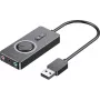 Išorinė USB 2.0 garso kortelė Vention CDRBF – 16 bitų, 44,1–48 kHz, maitinama per USB, 1 m laidas, linijinis įėjimas/išėjimas