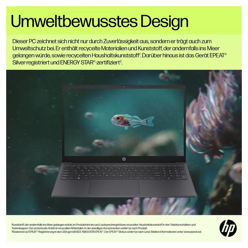 HP 15-fc0673ng 39,6 cm (15,6 inch) nešiojamas kompiuteris - Ryzen 7 - 16 GB RAM - 1 TB SSD - sidabrinis (C94P4EA#ABD)