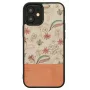 Apsauginis dėklas Man and Wood iPhone 12 mini – rožinė gėlė ant juodo