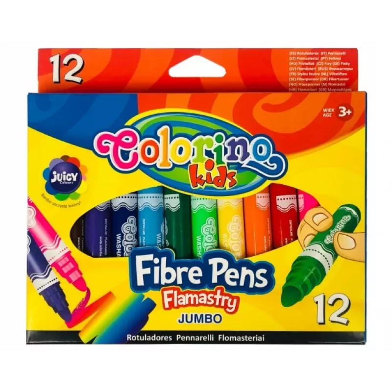 Flomasteriai Colorino 42651PTR apvaliu antgaliu 12 spalvų rinkinys