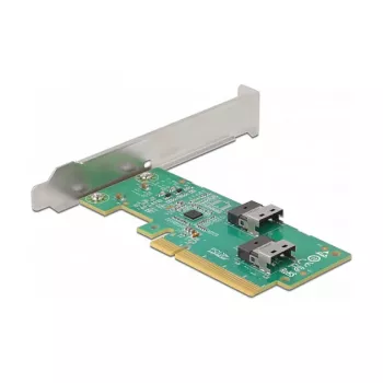 DeLOCK PCI Express 4.0 x8 kortelė į 2 vidinius SFF-8654 4i NVMe lizdus (Low Profile)