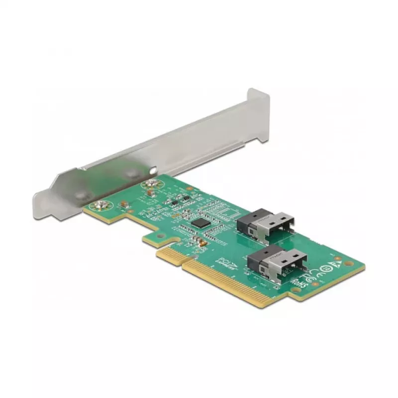 DeLOCK PCI Express 4.0 x8 kortelė į 2 vidinius SFF-8654 4i NVMe lizdus (Low Profile)