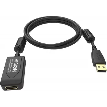 USB 2.0 kabelis Vision TC 5MUSBEXT+/BL 5 m juodas