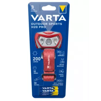 Galvos žibintuvėlis Varta Outdoor Sports H20 Pro pilkai raudonas