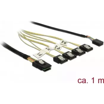 SATA kabelis DeLOCK 85682 1 m Juodas