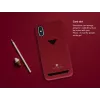 Dėklas su kortelių kišene VixFox Samsung S9 rubino raudonumo – apsauginis nugarėlės dėklas iš veganiškos odos
