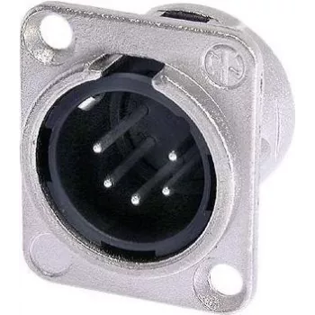 Neutrik NTR-NC5MDL1 – 5 kontaktų XLR kištukas, juodas/sidabrinis, -30–80 °C, IP 40