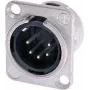Neutrik NTR-NC5MDL1 – 5 kontaktų XLR kištukas, juodas/sidabrinis, -30–80 °C, IP 40