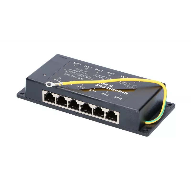 PoE įpurškiklis Extralink Gigabit 6 prievadų 6x 1000Mb/s RJ45