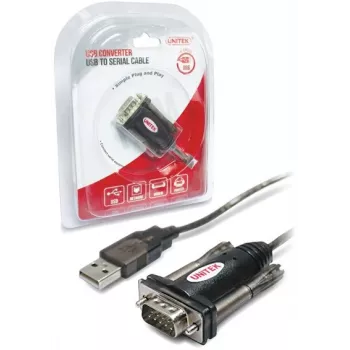 UNITEK Y-105 serijinis kabelis juodas 1,5 m USB Type-A DB-9