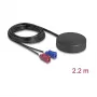 Išorinė visakryptė stogo antena DELOCK 4G GNSS FAKRA C + FAKRA D 2 dBi / 28 dB 2,2 m RG-174 juoda