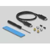 DeLOCK išorinis SSD dėklas USB Type-C M.2 NVMe PCIe arba SATA SSD