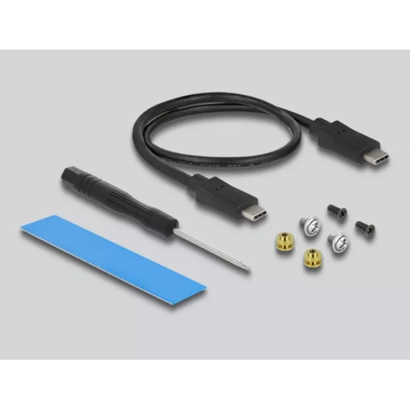 DeLOCK išorinis SSD dėklas USB Type-C M.2 NVMe PCIe arba SATA SSD