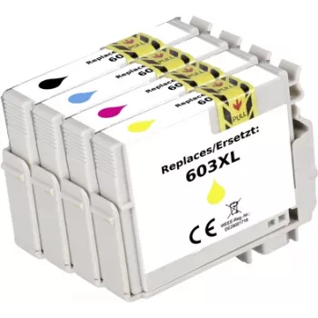 Renkforce rašalo rinkinys, suderinamas su Epson 603XL (C13T03A645), juoda, žydra, raudona, geltona RF-I-E-603XLBKCMY4PK RF-5655898