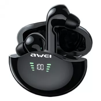 Ausinės Awei T12P Bluetooth 5.3 TWS juodos
