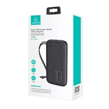 Nešiojamas powerbankas USAMS PB56 10000mAh 2xUSB / USB-C / MicroUSB greitas įkrovimas