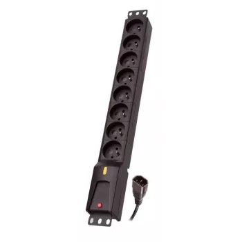 Lestar IEC maitinimo juosta, 8 lizdai, 19 inch stelažas, 3 m LZRM 810 BW G-A K. CZ 3,0m IEC32