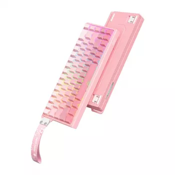 Laidinė žaidimų klaviatūra Onikuma G69 rožinė, USB, pilnas išdėstymas