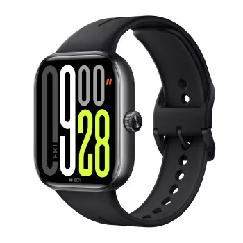 Išmanusis laikrodis Xiaomi Watch 5 stačiakampis 2,07 colio AMOLED ekranas, juodas korpusas, juoda TPU juosta, 47,5 mm, 5 ATM