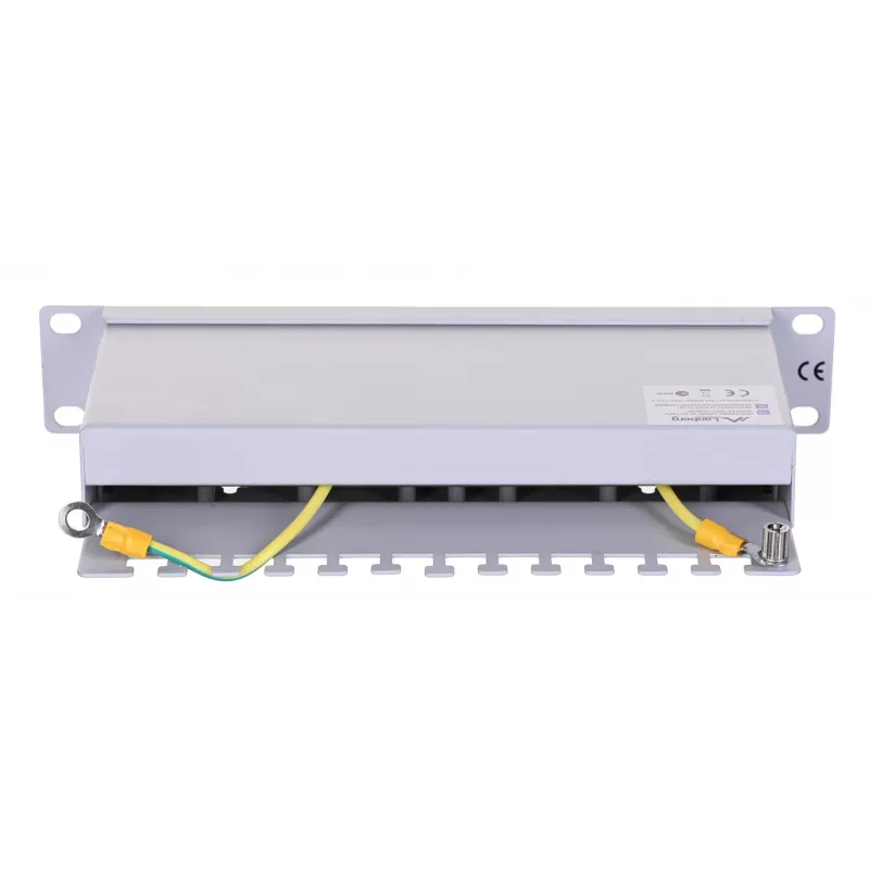 Patch panel LANBERG PPF6-9012-S, 12 prievadų, metalinis, pilkas, 1U, 215×130×44.5 mm