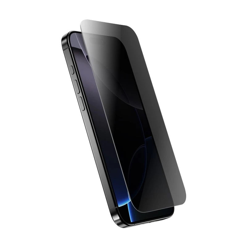 Grūdintas privatumo stiklas Crong, skirtas iPhone 16 Pro – antirefleksinis, atsparus įbrėžimams
