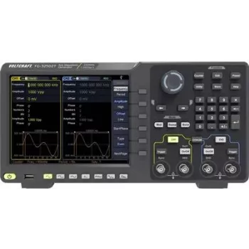 VOLTCRAFT FG-32502T Funkcijų generatorius, 1 µHz – 250 MHz, 2 kanalai, savavališka, triukšmas, impulsas, stačiakampis, sinusas, trikampis