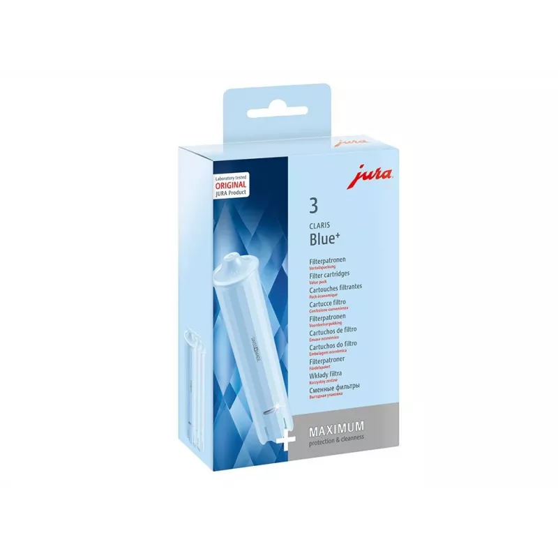 Vandens filtro kasetė JURA CLARIS Blue+ – suderinama su Jura, 65 l talpa, 3 vnt. pakuotė