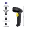 Nešiojamas 1D/2D laidas brūkšninių kodų skaitytuvas QOLTEC 50853 — USB, ABS korpusas, 1,65 m laidas, 97×65×167 mm, 105 g