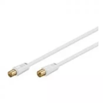 Wentronic Goobay anteninis laidas, 100% ekranuotas, auksuotas, baltas, 1,5 m – koaksialinis kištukas / lizdas (67282)
