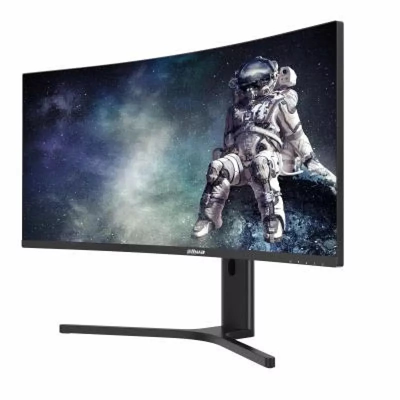 Monitorius DAHUA LM34-E330CA 34 colių (86,4 cm) itin platus Quad HD 3440×1440 VA LCD 21:9 lenktas, 1 ms, VESA, reguliuojamas aukštis, juodas