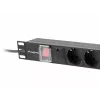 Maitinimo paskirstymo blokas Lanberg PDU-07F-0200-BK, 1U, 7 lizdų, 16 A, 2 m