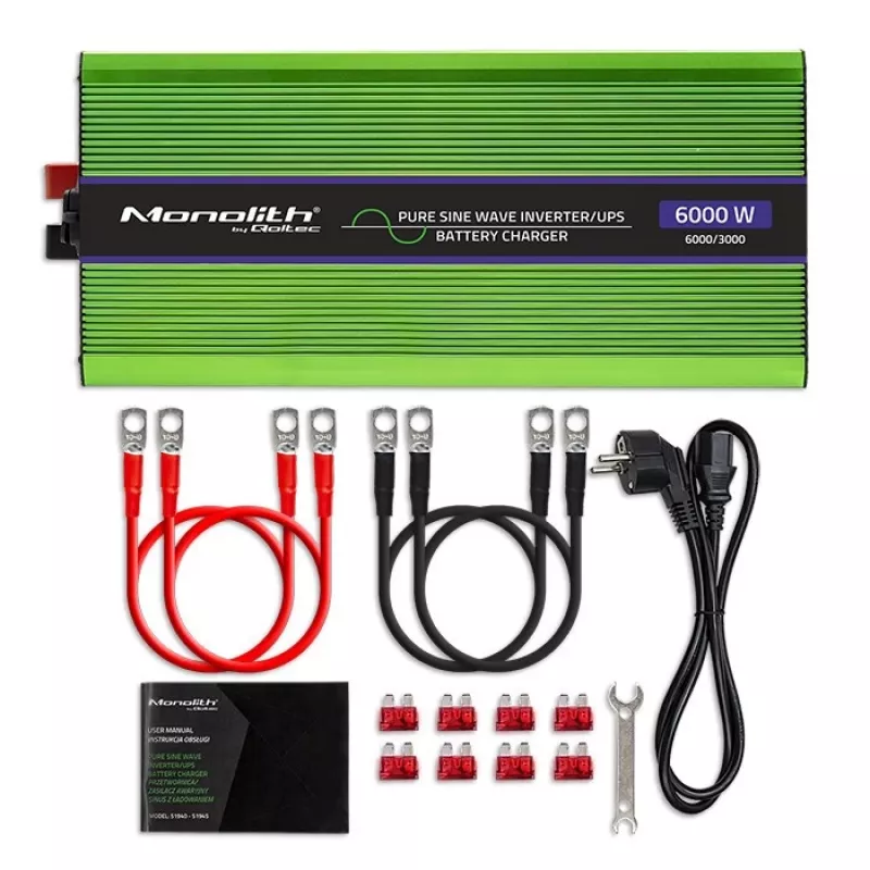 Automobilinis keitiklis Qoltec Monolith 6000 W Žalias 12 V