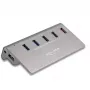 DeLOCK USB 3.2 Gen 2 šakotuvas, 4× USB-A duomenų prievadai + 1 greito įkrovimo prievadas, 10 Gbps, metalinis korpusas