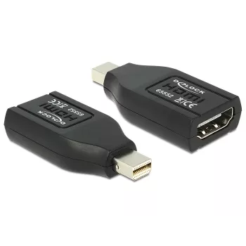 DeLOCK vaizdo ir garso adapteris HDMI (moteriška) į Mini DisplayPort (vyriška), DisplayPort 1.1, juodas (65552)