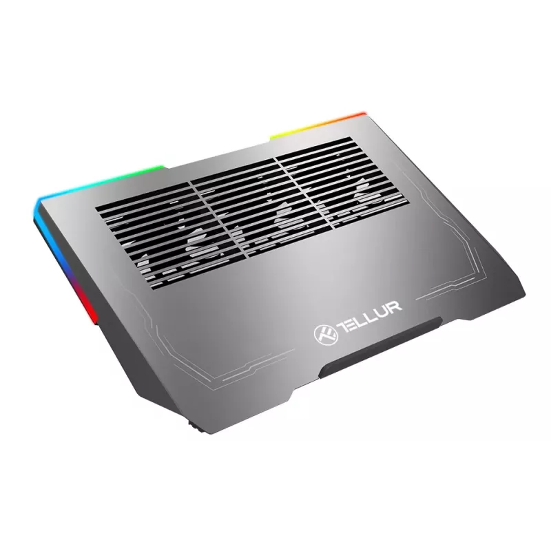 Aušintuvas nešiojamam kompiuteriui Tellur TLL491321, 17,3 colių, 3 ventiliatoriai, RGB LED apšvietimas