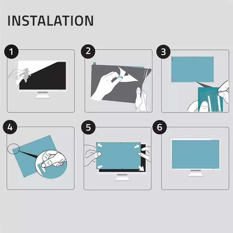 Qoltec 51049 Apsauginis filtras nuo mėlynos šviesos 27 colių | 16:9 | Akių apsauga | Anti Glare
