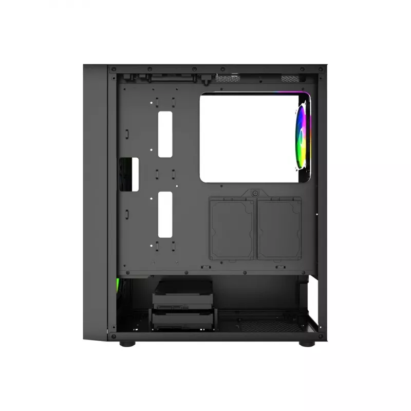 Gembird Fornax 4300 CCC-FC-4300 ATX Midi Tower žaidimų kompiuterio korpusas, grūdintas stiklas, ARGB ventiliatoriai, 2x USB 3.1, 1x USB 2.0, juodas