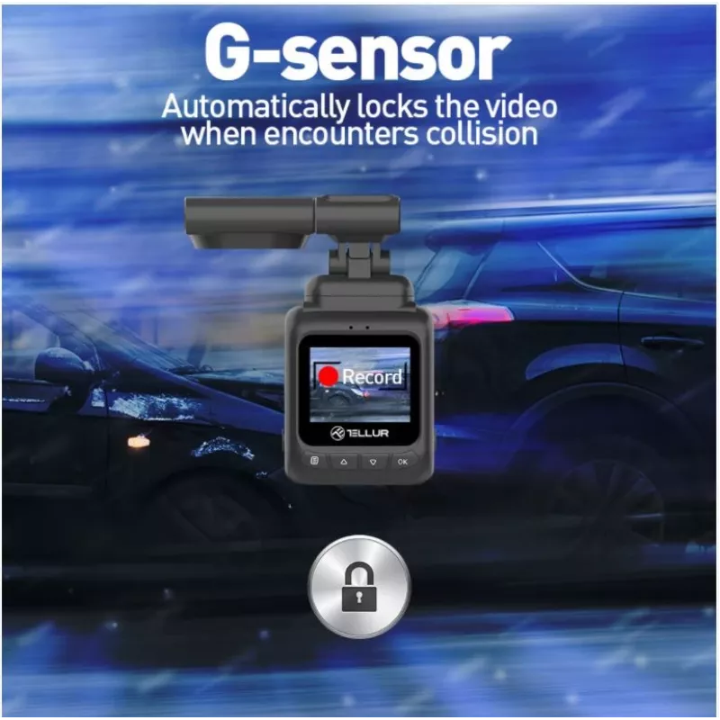 Automobilinis vaizdo registratorius Tellur Dash Patrol DC2 FullHD 1080P GPS juodas